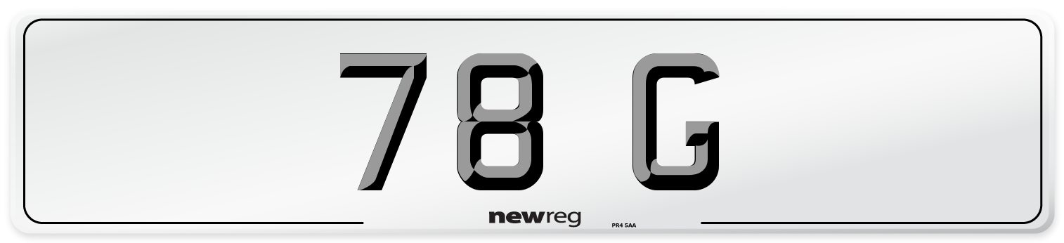 78 G Number Plate from New Reg
